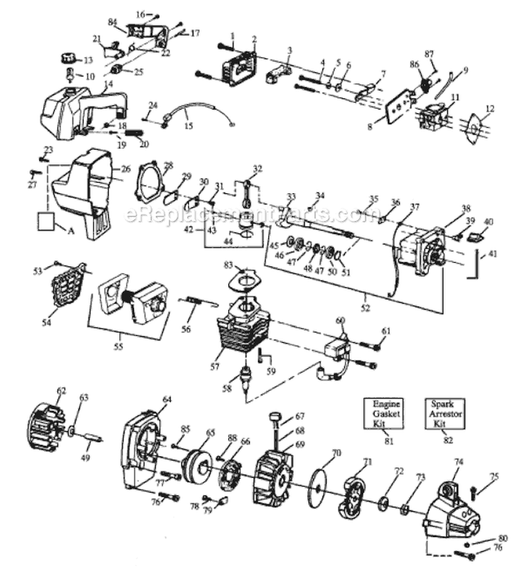 Page B Diagram and Parts List for GTI18KT  Weed Eater Trimmer